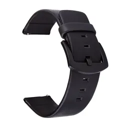 Premium Leather Watch Strap - Elegant and Versatile Watch Accessory for 22mm (Black)