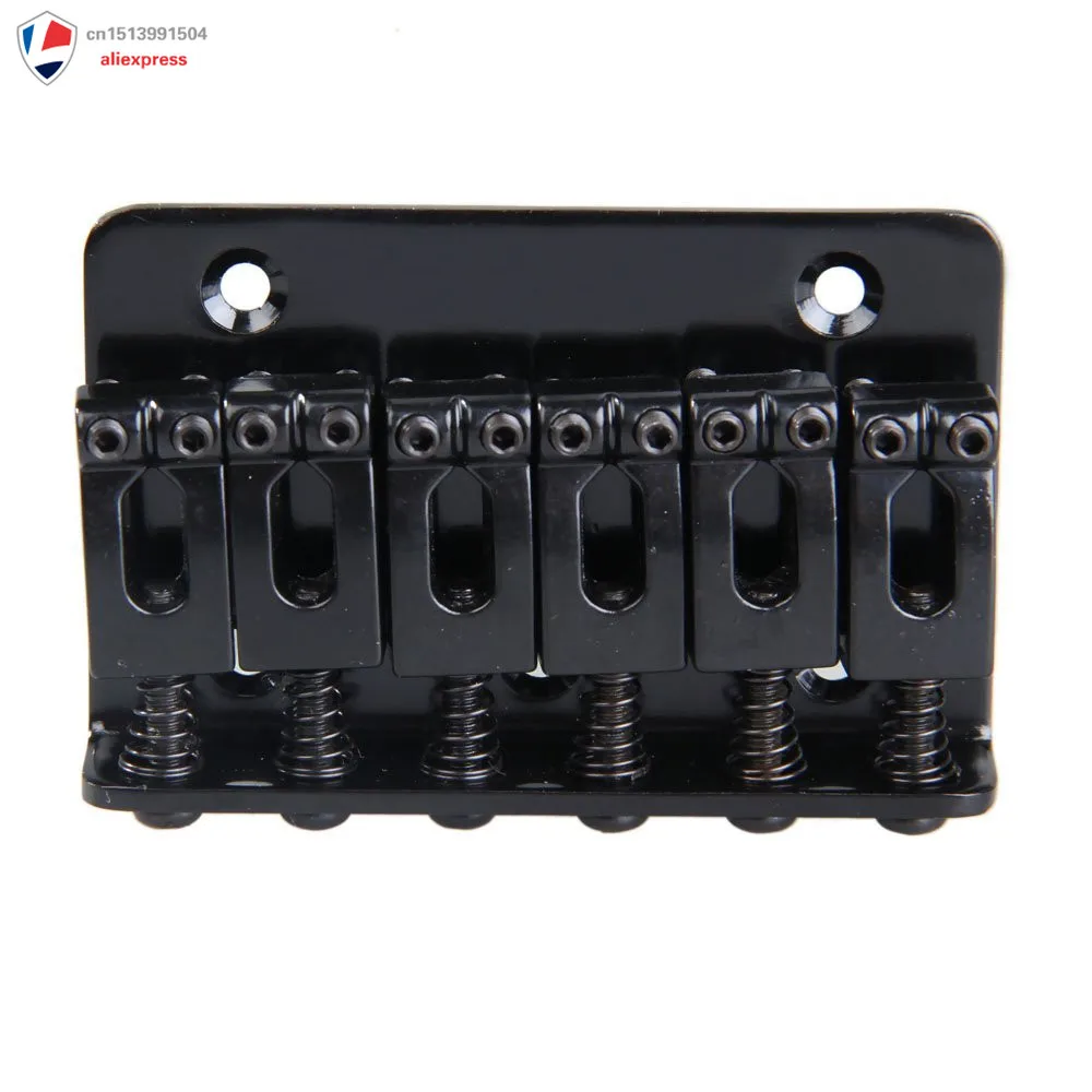 6 Pcs Black Saddle Hardtail Bridge Top Load Electric Guitar Bridge 65mm