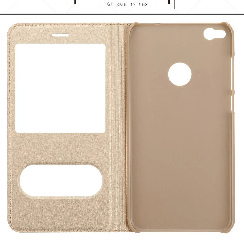 luxury open window leather flip case for huawei honor 8 lite 05