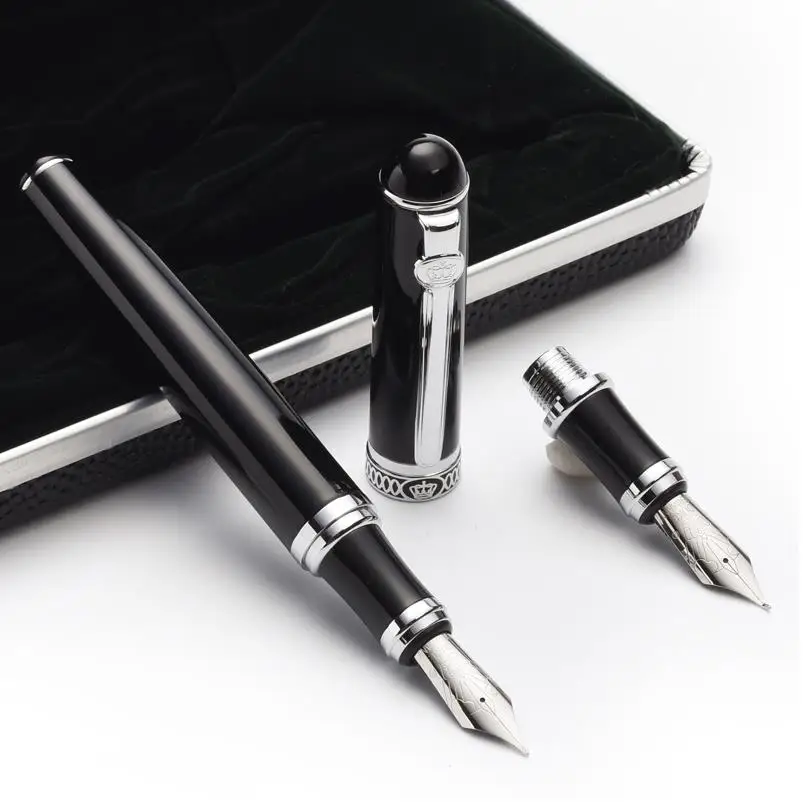 

NEW High Quality Iraurita Business Fountain Pen Ink Pen NIB 0.5mm+0.8mm Full Metal Luxury Pens Caneta Stationery Vulpen 03814