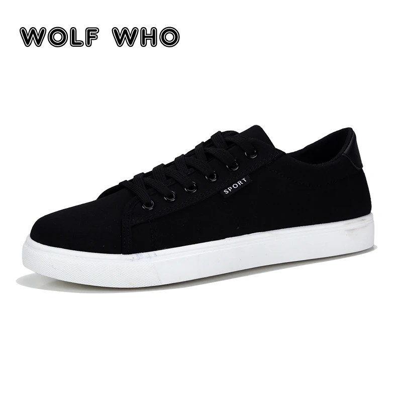 

WOLF WHO Man sneakers lightweight Plimsolls Comfortable Lace-Up men's canvas shoes breathable men casual shoes Krasovki X-023