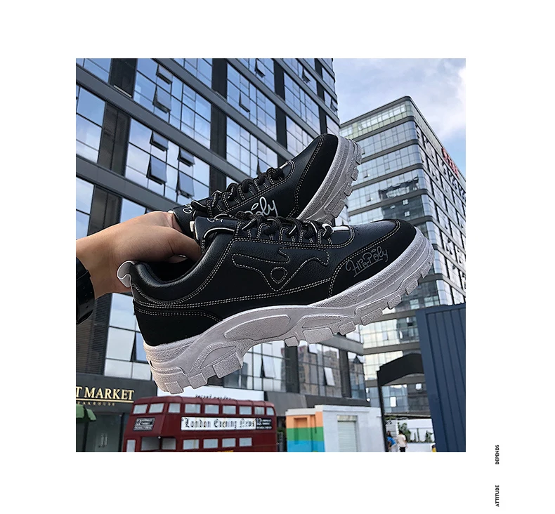 Мужские кроссовки на толстой подошве, Вулканизированная обувь, мужская спортивная обувь на платформе, мужские удобные уличные брендовые Дизайнерские кроссовки, K4-16 для взрослых