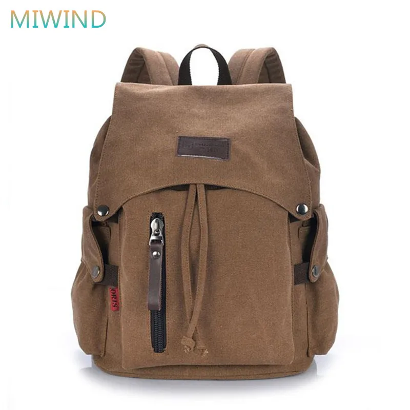 

MIWIND Newest 2017 Men's Rucksack Vintage Canvas Backpack Women School Bags Large Capacity Travel Backpack Mochila Escolar CB270