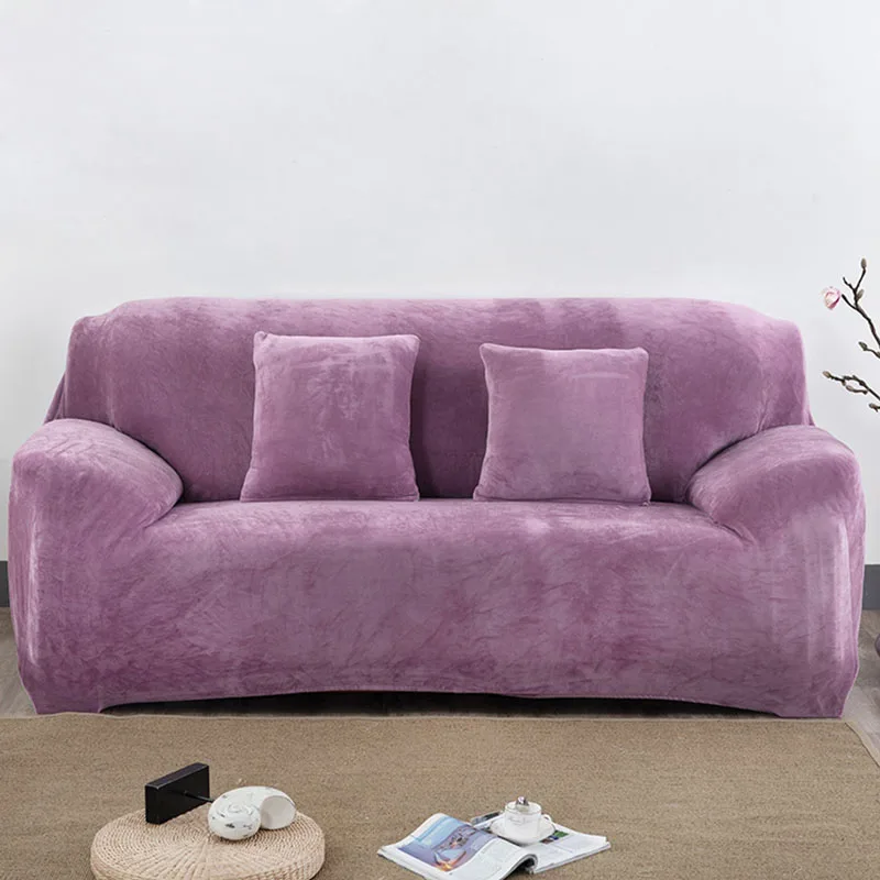 Funda de sofá de felpa, cubierta de sofá elástica, gruesa, sólida