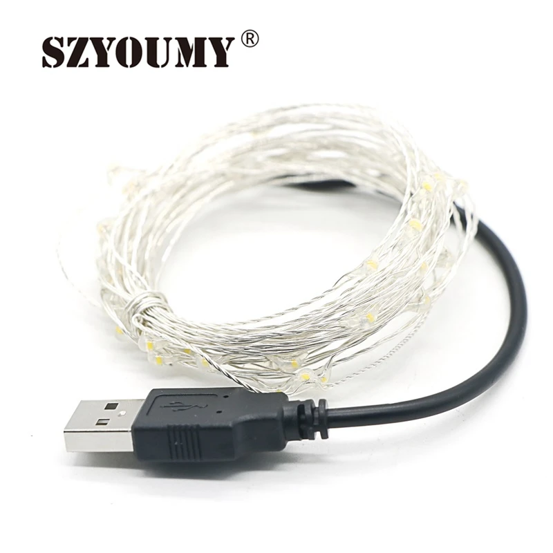 SZYOUMY DHL 30 шт. USB порт DC 5 В 33ft 10 м 100 светодиодный s медный провод гибкий очаровательный светодиодный звездный свет для свадебной вечеринки