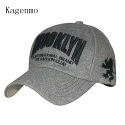 Kagenmo осень и зима полиэстер ткань мода вышивка теплые бейсбол кепки шляпа 4 цвета 1 шт. Фирменная Новинка поступление