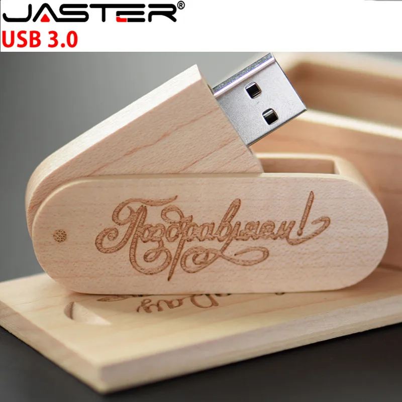 JASTER(более 10 шт бесплатный логотип) деревянный USB3.0+ коробка ручка привода 4GB 8GB 16G 32GB 64G USB флэш-накопитель фотографии свадебные подарки