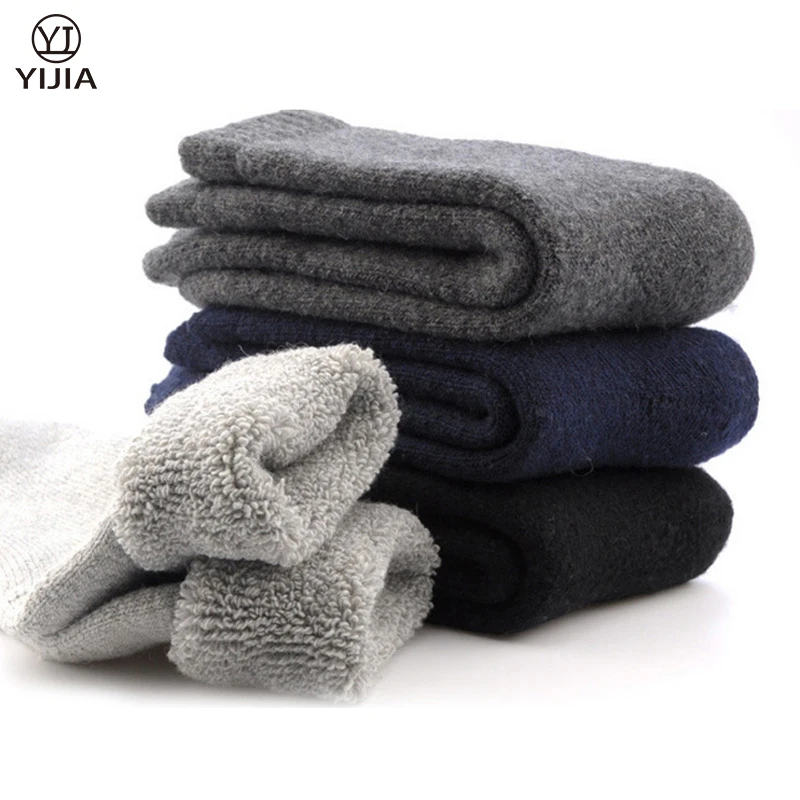 New Winter Men's Super Thick Cashmere Wool Socks High Quality Classic Business Brand Man Socks Men's Socks Thick Winter