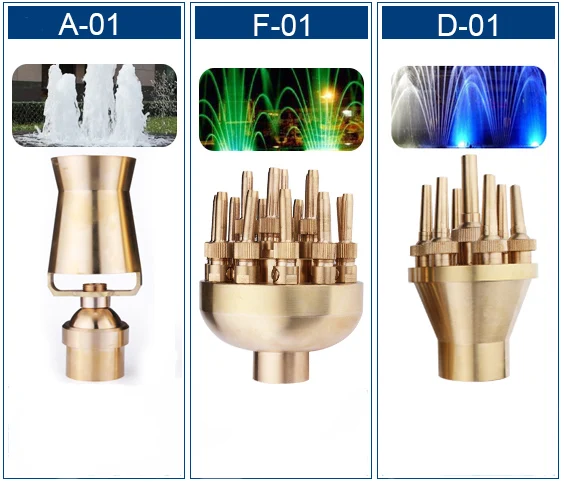 Медь водяной насос Модель сопла A-01/B-01/C-01/D-01/E-01/F-01/G-01 металла воды сопло насоса Садовый пруд фонтан литья сопла