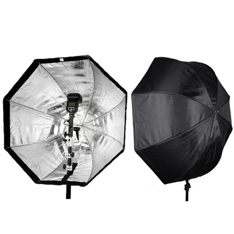 Flash Bracket Hot Shoe Holder + Portable 80cm Octagon Softbox Umbrella Reflector For Photegrapy Studio Speedlite | Электроника