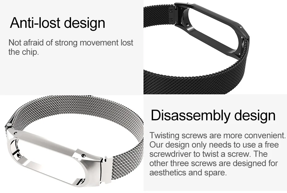 For Xiaomi Mi Band 3 Strap Smart Bracelet Metal Magnetic Strap Mi Band 3 Stainless Steel Replace Wrist Strap MiBand 3 Accessory  (5)