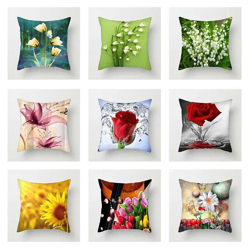 

Fuwatacchi Cushion Cover Beautiful Flower Cushion Cover Cushions for Sofas Coffee Shop Office Car Home Decorative Pillow cases
