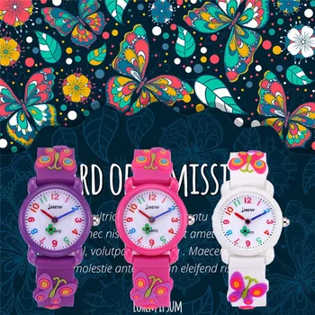 

Fashion Children's watch cute cartoon 3D Flower butterfly waterproof quartz watch Child girl watch silicone strap Kids watch