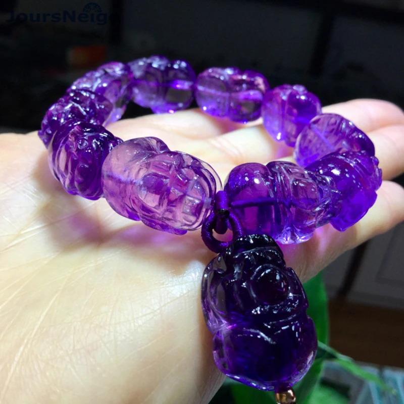 Изящные фиолетовые браслеты с натуральным кристаллом, кавинг пиксиу, смелые отцы, счастливые для женщин, девушек, сохраняют безопасность, камень, кристалл, Трендовое ювелирное изделие