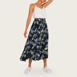 Купальники Пляжная пляжная женская летняя саронг тонкие свободные юбки средней длины Необычные эластичные юбки с высокой талией для