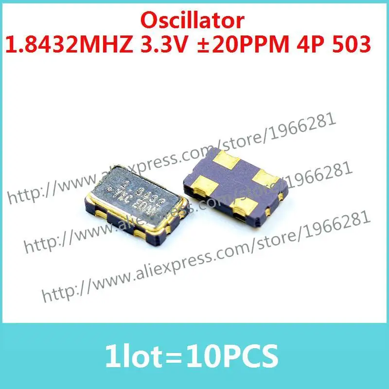 1LOT=10PCS Oscillator 1.8432MHZ 3.3V 20PPM 4P 5032 1843200HZ SeriesYSO531SR | Электроника