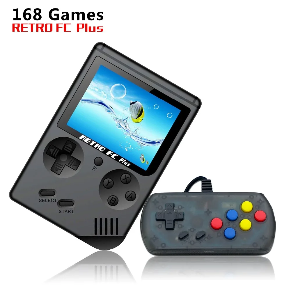 Детская игровая мини-консоль, портативная игровая ретро-консоль RETRO-FC 07 с 3.0-дюймовым экраном, черно-белая 8-битная графика