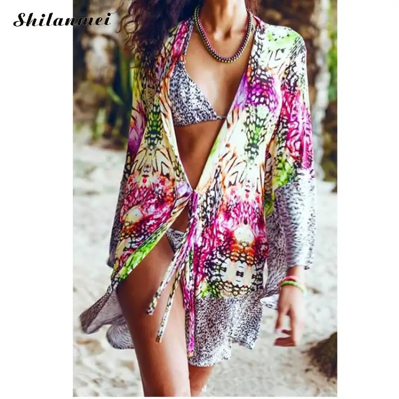 

Summer Beach cover up 2017 Women Sexy Bikini Chiffon Cover-up Ladies Swimsuit Covers up Women's beach outing