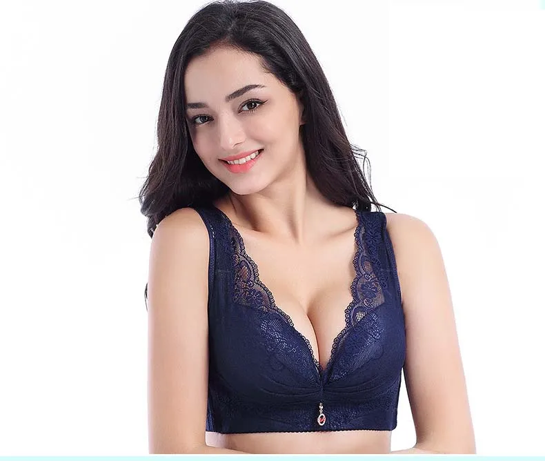 Queenral Plus Size Bras For Women 46 48 50 CDE Cup Bralette Push Up Bra Underwear Brassiere Sexy Lace Lingerie Wire Free Bra    16
