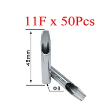 Советы по татуировке для игл 50 шт. насадки из нержавеющей стали наконечники для татуировки SST-312-11FT