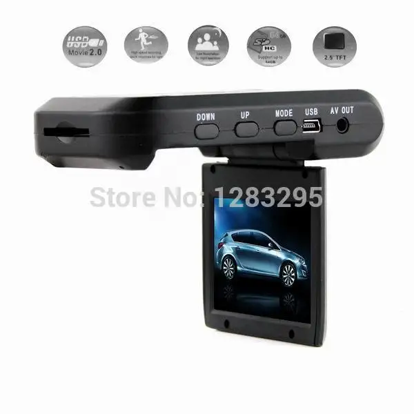 2.5 &quot TFT LCD автомобиля камера HD DVR приборной панели 6 ИК из светодиодов 270 градусов