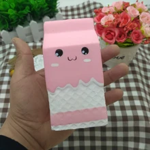 11CM Kawaii Yogurt Box Squishy Jumbo Cartoon Expression Milk Box Slow Rising Straps DIY Decor Squeeze