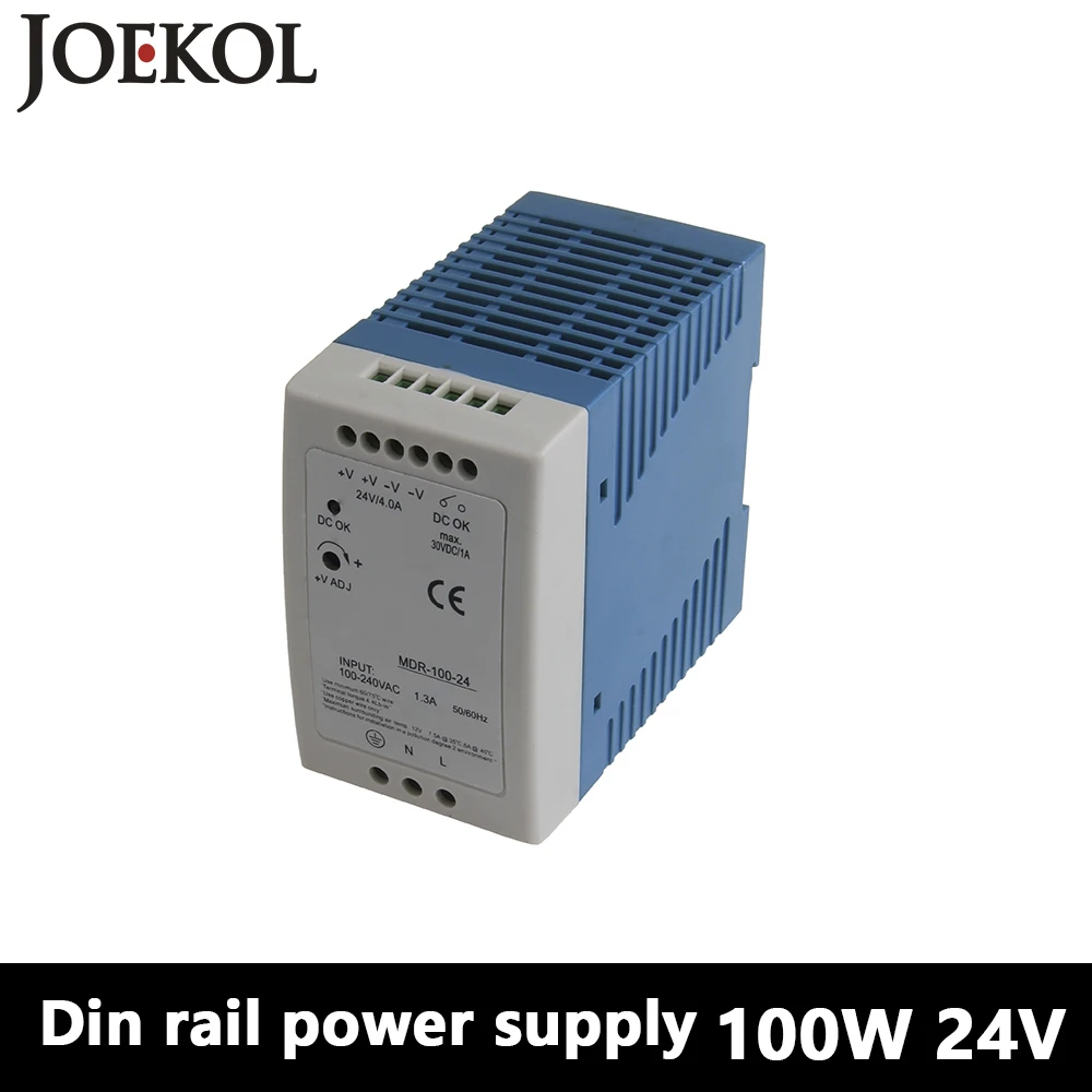 

MDR-100 Din Rail Power Supply 100W 24V 4.2A,Switching Power Supply AC 110v/220v Transformer To DC 24v,ac dc converter