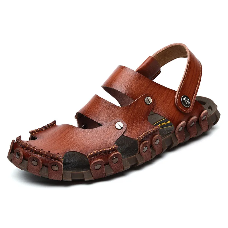 leather beach sandals