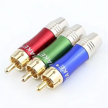 

4x Gold Snake Quality Gold Plated RCA Phono Plugs Audio/Video Solder connector
