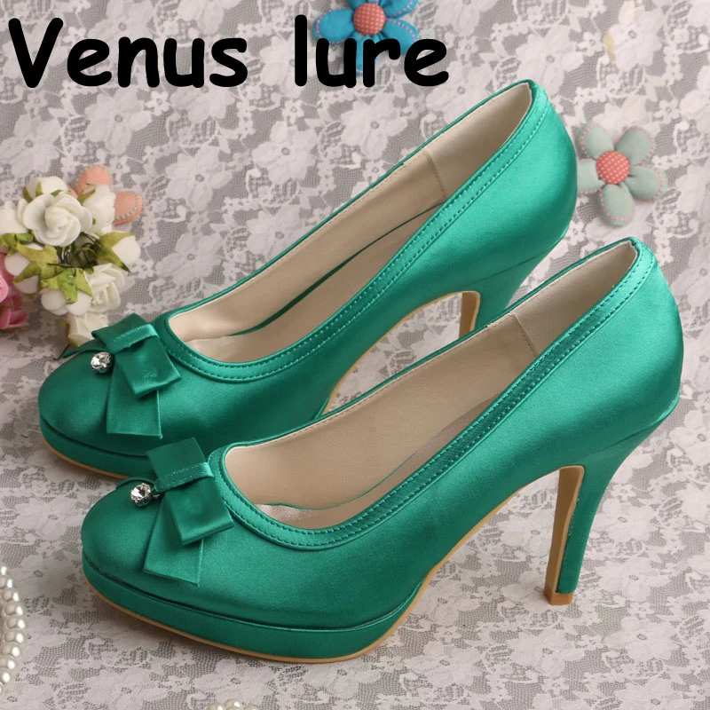 green bow heels