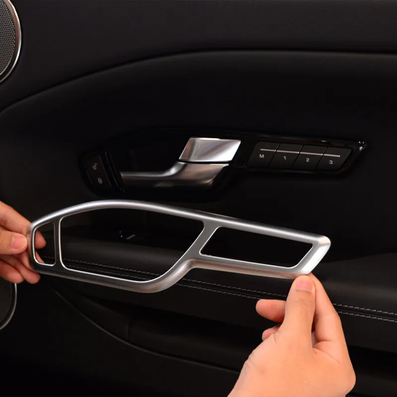 4 piezas cromadas piezas interiores para Land Rover Range Rover Evoque coche puerta Interior manija marco Accesorios 4 piezas cromadas piezas interiores para Land Rover Range Rover Evoque coche puerta Interior manija marco Accesorios