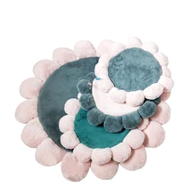 IDouillet, плюшевый Подсолнух, Круглый, мягкая подушка, коврик для гостиной, для детей, для ползания, игровой коврик, маленький, 60 см, большой, 110 см