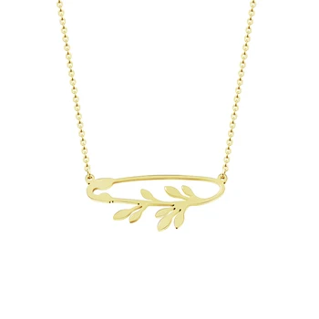 

10PCS Stainless steel Gold Silver Color Fashion Unique Tiny Safety Pin Necklace For Women Gros Collier Femme Jewelry