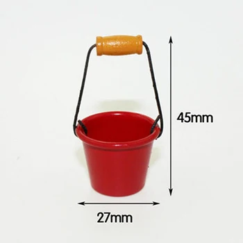 

1:12 Dollhouse Miniature Kitchen Garden Mop Bucket Classic Pretend Play Furniture Cute Toys Creative Gifts Presents