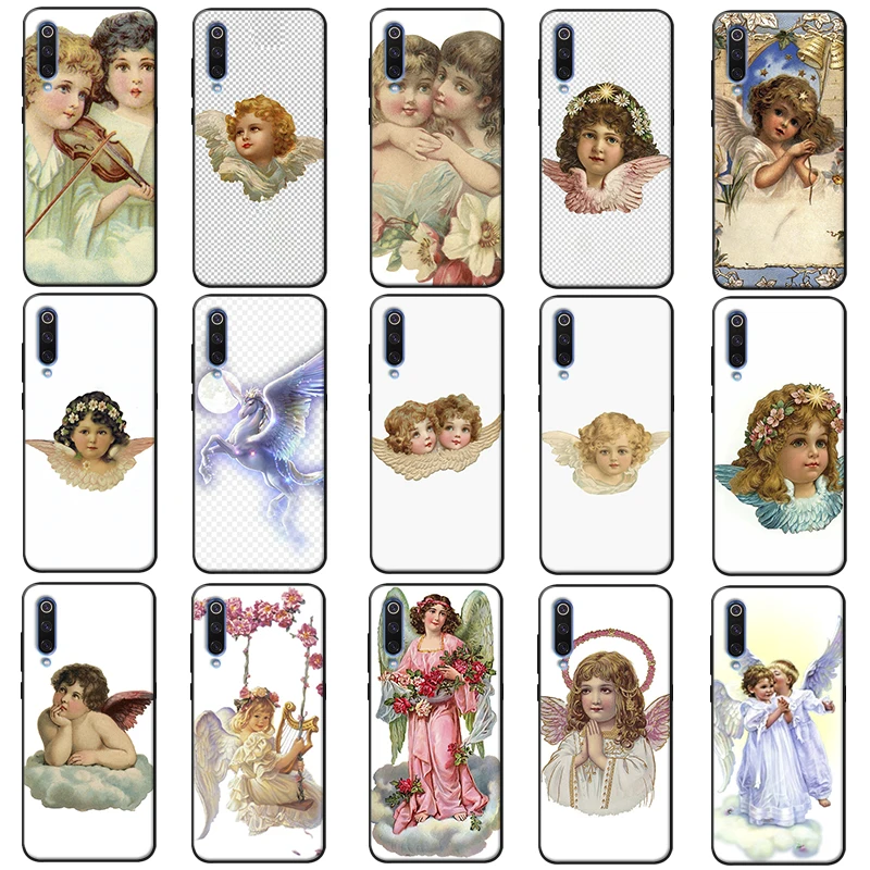 EXCLUSIVE HOMEMADE Oil Painting Cute Angel Soft Silicone Phone Case for samsung galaxy a50 a70 a30 a40 a20 s8 s9 s10 plus |