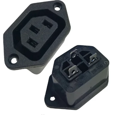 

Chassis Female 3PIN AC IEC320 C13 C14 Inline Socket Plug Adapter Industrial Power Connector Power Supply Output Outlet 10A/250V