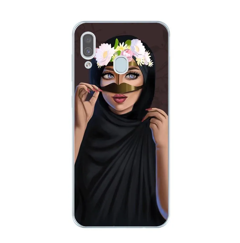 Роскошная женщина в хиджабе лицо мусульманских исламских грил глаза Силиконовый чехол для телефона для samsung A7 A10 A30 A50 A70 A9 A6 A8 Plus