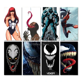 

Needlework 5d Diy Diamond Painting Venom Embroidery Full Drill Home Decoration Web Of Spider-man Diamond Mosaic Wall Sticker