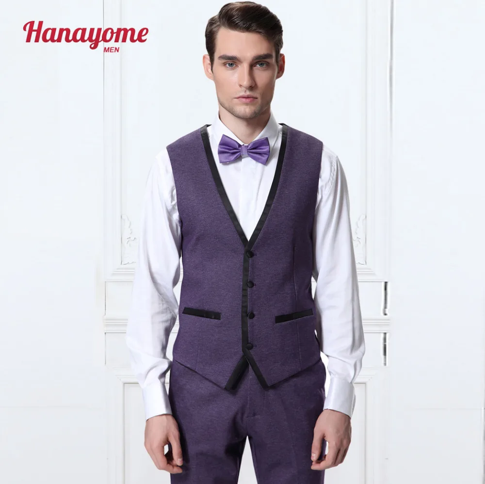 Wool 100 Purple gentleman style custom made Men's vest tailor Blazer