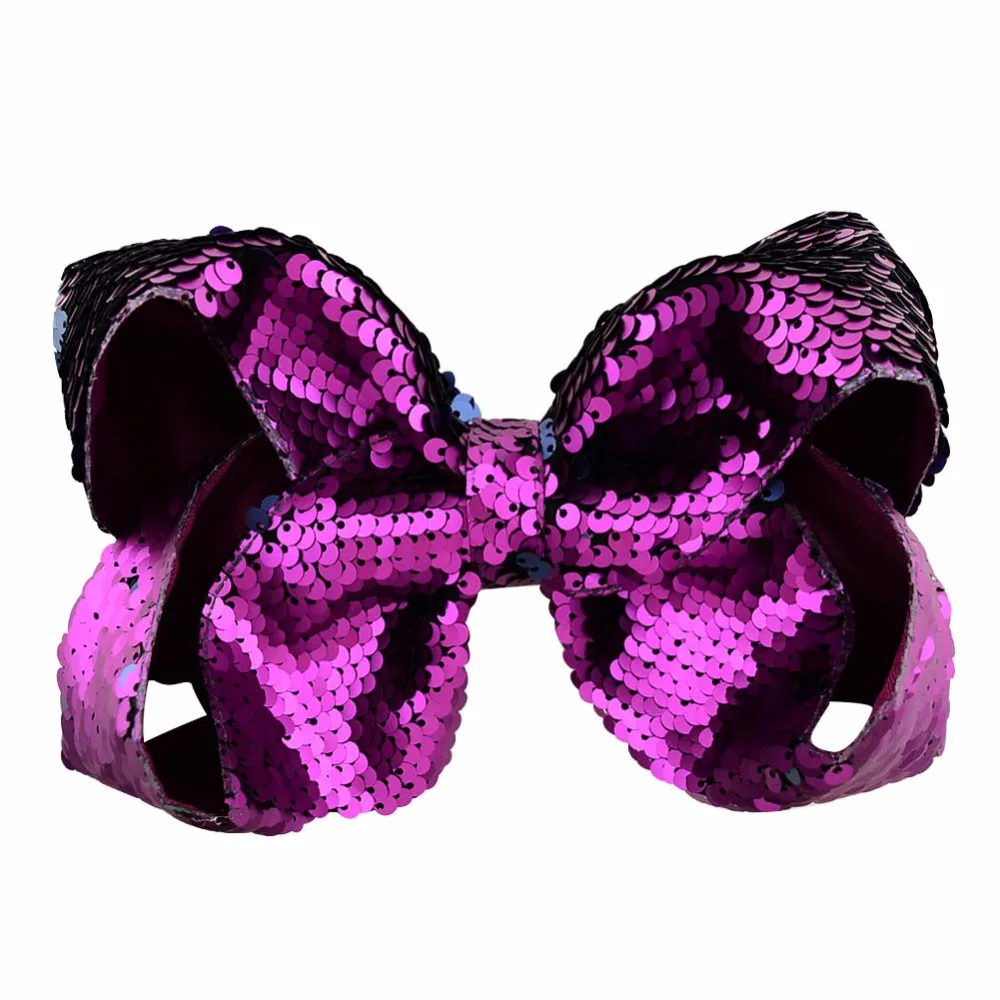 

20Color 8Colorued Stitching Glitter Bows with Dots Rainbow Color Hairpin Girls Large Bow Clip Gift Hair Accessorie 868
