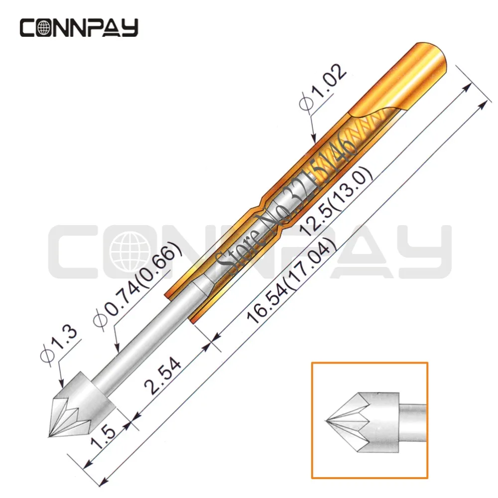 100 шт. в упаковке R75-3S зонд Pogo контактный разъем длина 26,5 мм инструмент