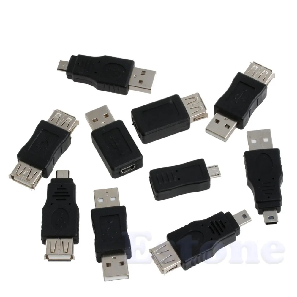 

10PCS 5 pin F/M mini Changer Converter Adapter USB Male to Female Micro USB