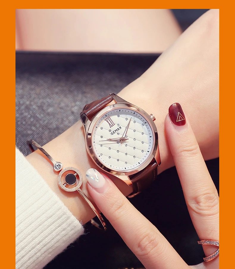 GEMAX Luxury Women Watches Genuine Leather Quartz Watch Women's Fashion Brand Diamond Watch with Luxury Gift Package MX2118 (6)