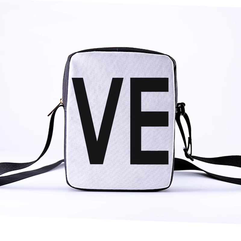 Пользовательских г-жа Crossbody сумка письмо мультфильм печати сумка для девочек Сумка текстовый узор
