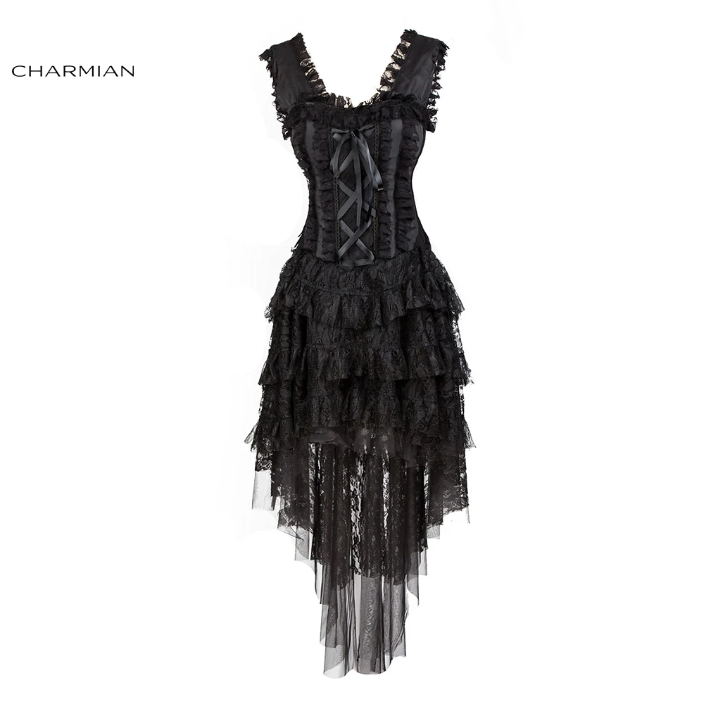 plus size black corset dress