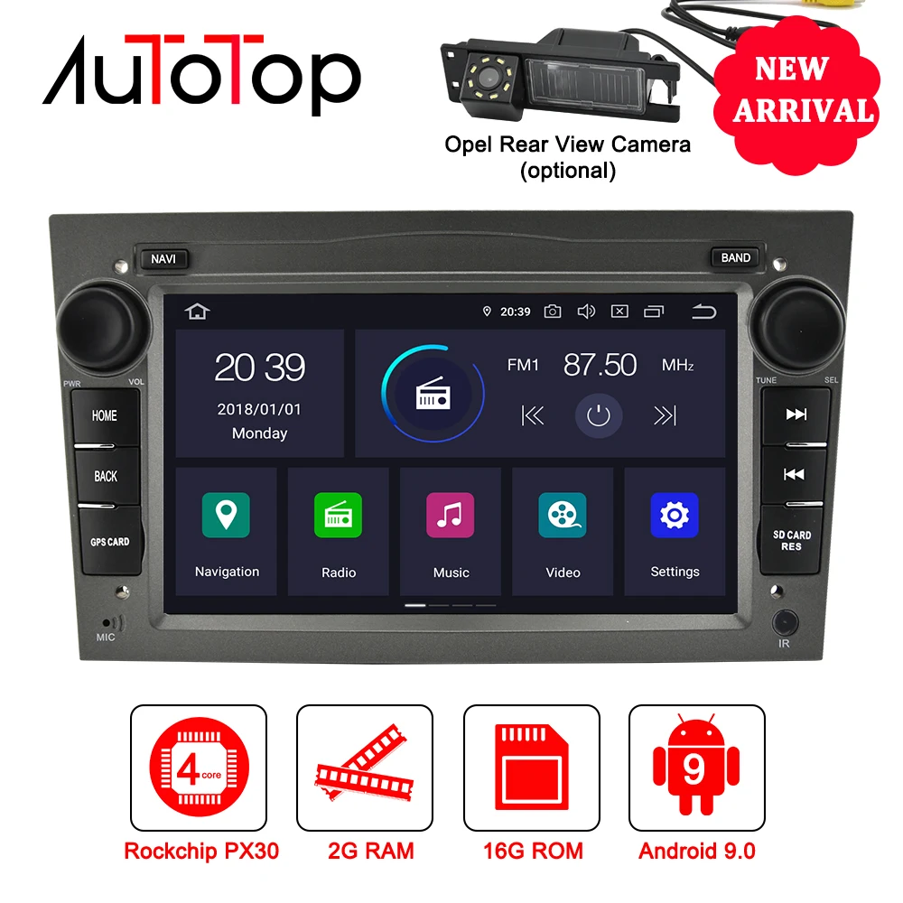 AUTOTOP 2 Din Android 9,0 автомобильный DVD gps для Opel Vauxhall Astra Meriva Vectra Antara Zafira Corsa Agila " gps радио плеер без DVD