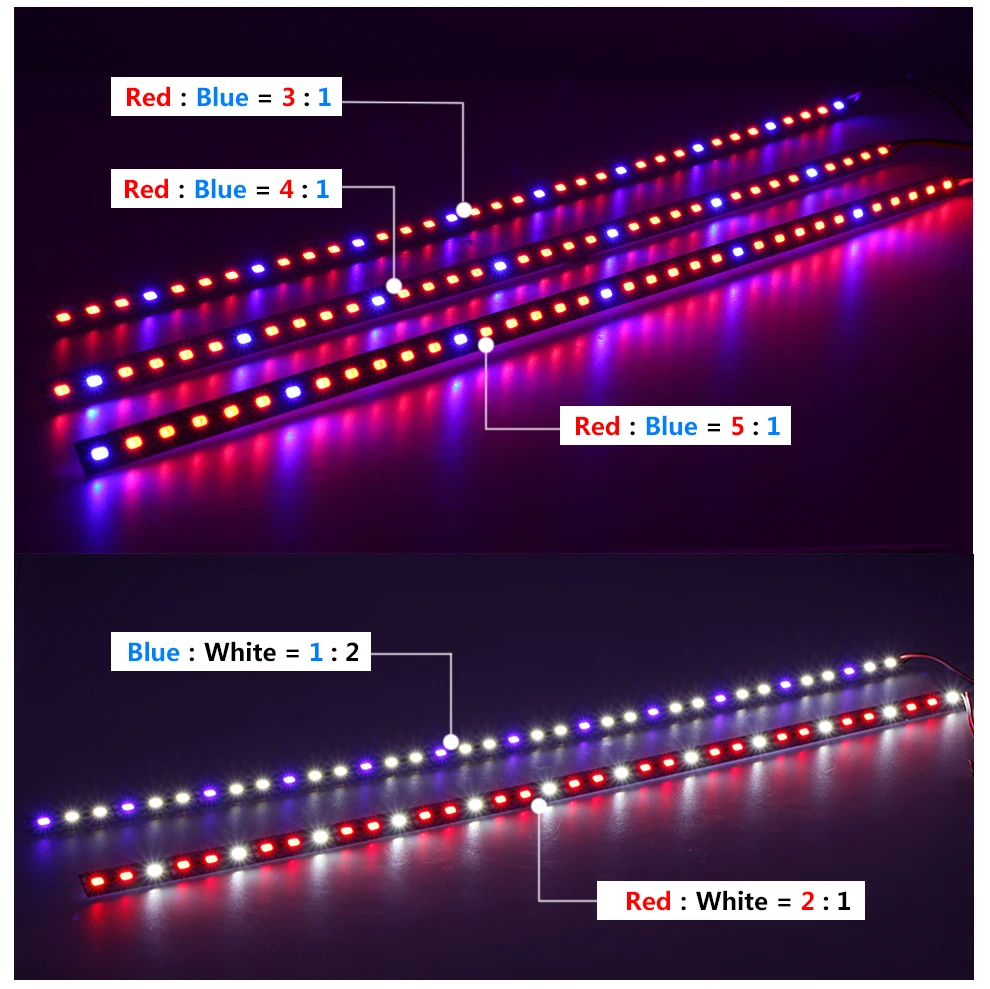 10 шт./лот, светодиодный светильник для выращивания в помещении, 12 В постоянного тока, 5730, 50 см, светодиодный стержень, жесткая полоса, красный, синий цвет, для аквариума, зеленый дом, растение, освещение для выращивания растений