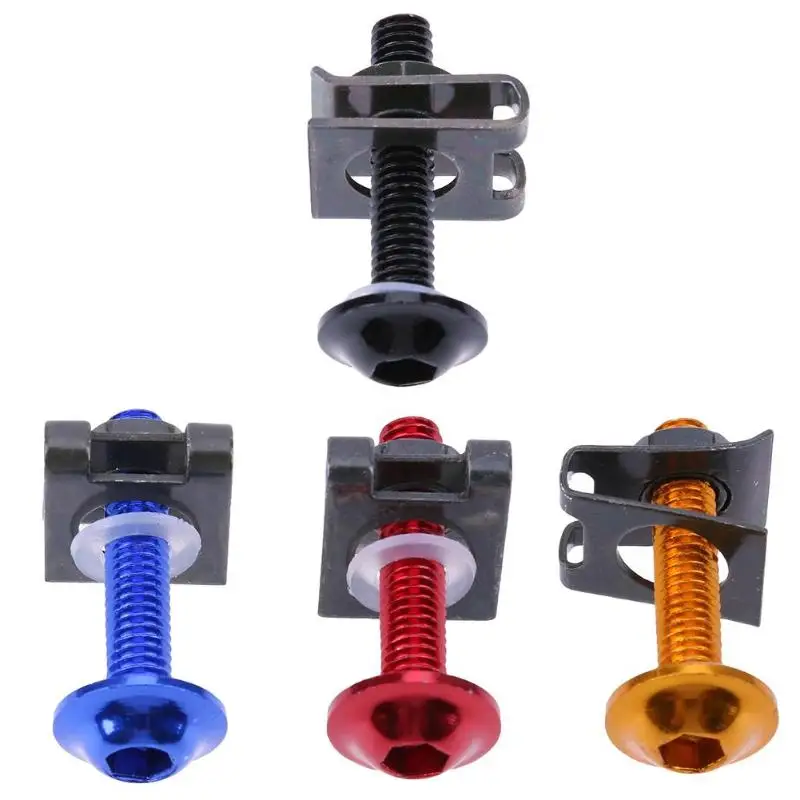 

10Pcs/set Motorcycle Accessories 6mm Motorcycle Fairing Bolt Spire Speed Clip Screw Spring Nuts 4 Colors Car styling new