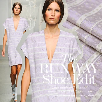 

Early spring flowers striped three-dimensional woven fabrics skirt fashion dress fabric wholesale high quality cloth