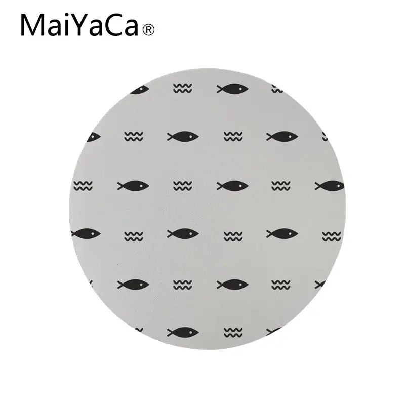 MaiYaCa Non Slip PC Ocean fish cartoon DIY Design Pattern Game mousepad Custom Design Gaming Computer Round Mouse pads